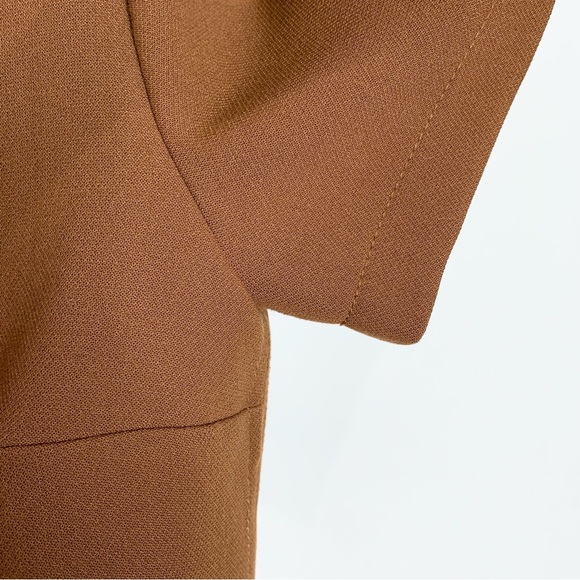 Sezane Ida Blouse (Sz FR 38) Short Sleeve Coffee Brown - Picture 15 of 16